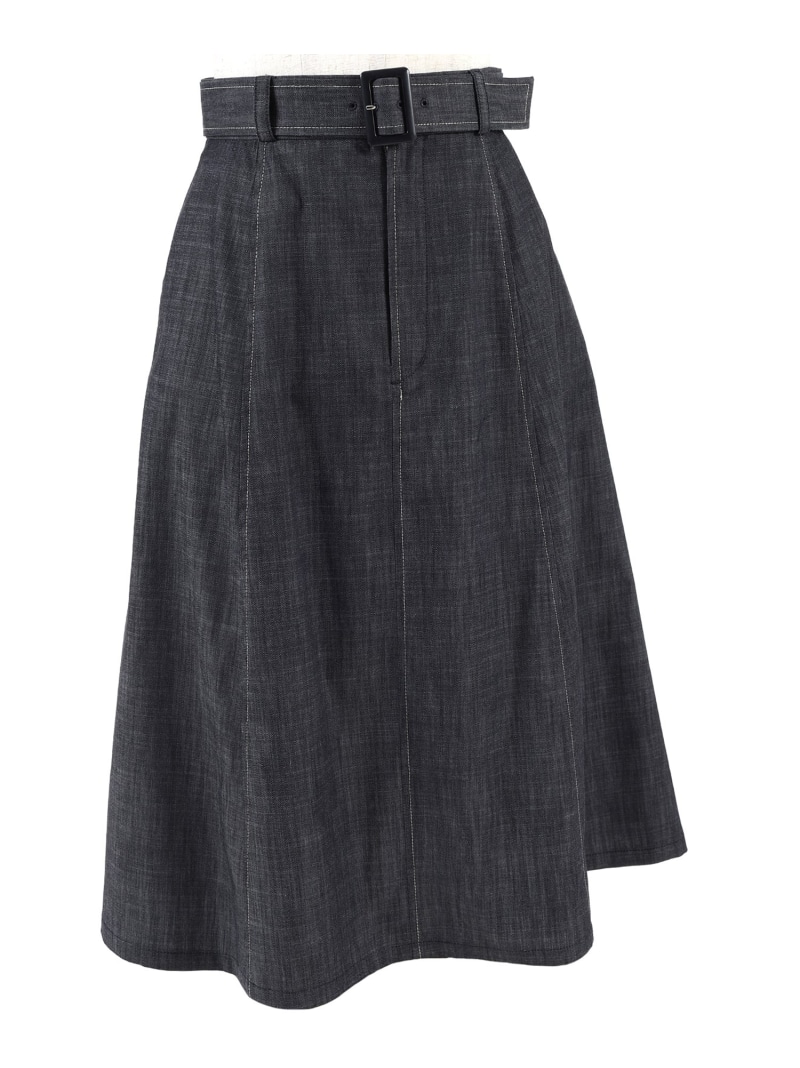 ライトデニムストレッチスカート KH0837 Kitamura キタムラ スカート ミディアムスカート ベージュ ネイビー【送料無料】[ Fashion] 22,200円