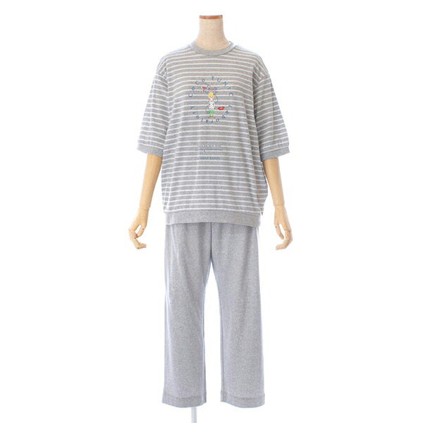 【53534P】TUNIC（上着）2026年春夏新作 6分袖パジャマ 60カタブクロ・ボーダー