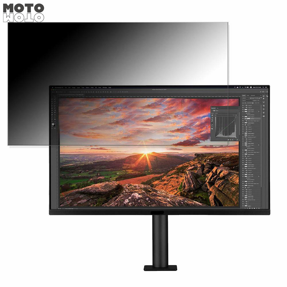 【ポイント2倍】 LG 32UN880-B / 32UN880K-B 向けの 32インチ 16:9 覗き見防止 プライバシーフィルター ブルーライトカット 保護フィルム アンチグレア タブ・粘着シール式