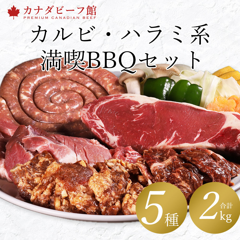【食べ応え抜群】カルビ・ハラミ系 満喫BBQセット2kg