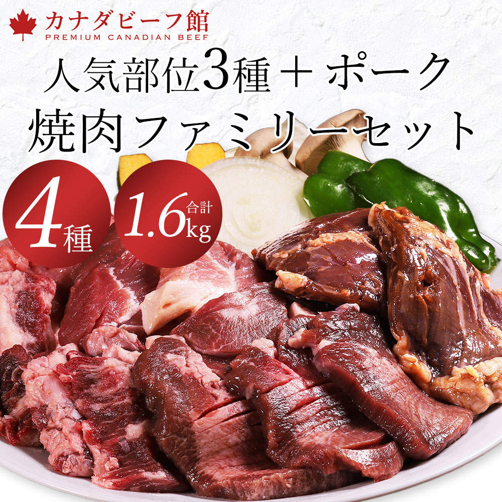 人気部位3種＋ポーク 焼肉ファミリーセット1.6kg