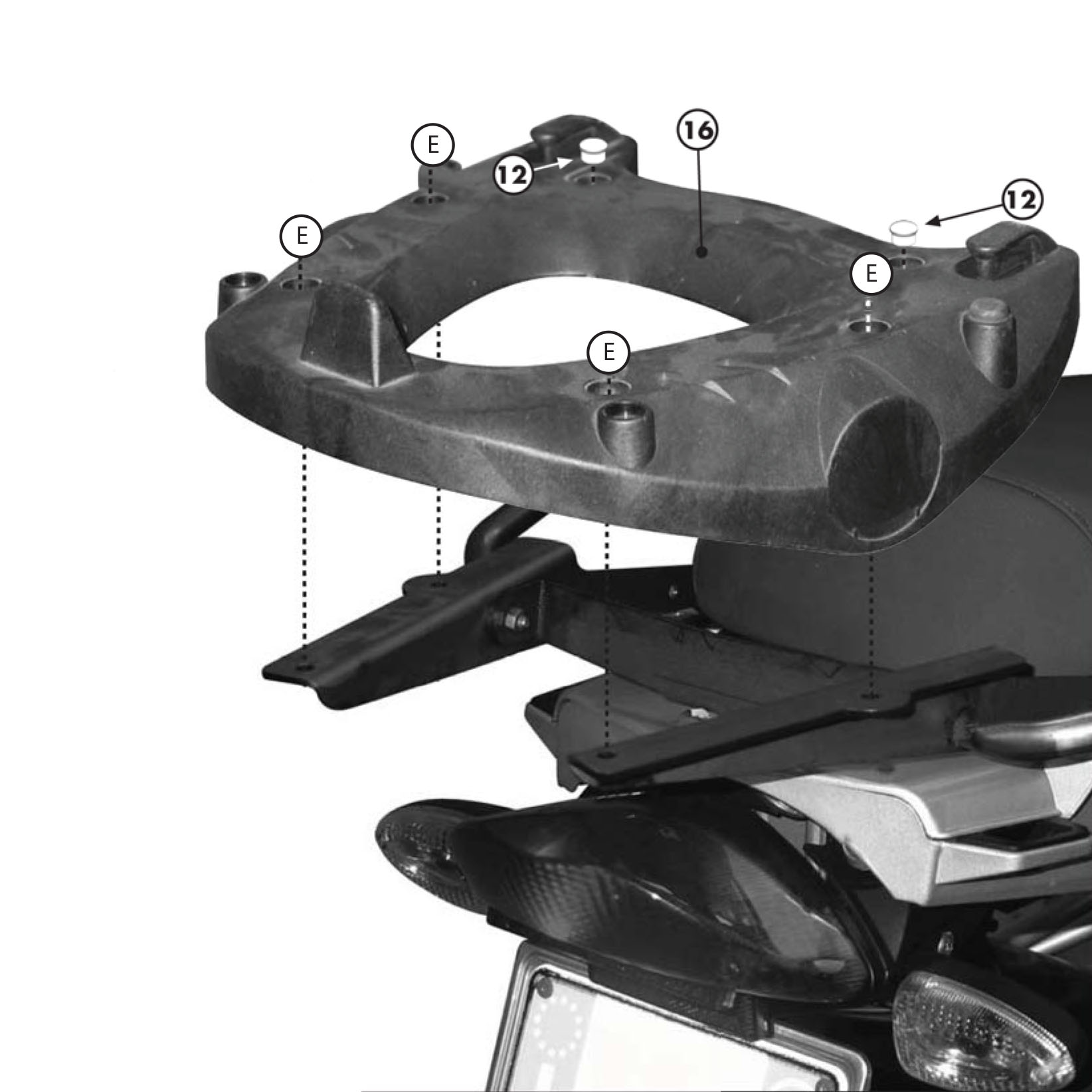 BMW R1250用　Givi Monokey  トップケースリアフィッティング BMW R1250用 Givi Monokey トップケースリアフィッティング
