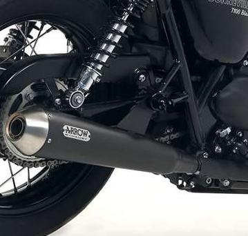 ARROW (アロー) スリップオン マフラー トライアンフ ボンネビル T100/T120 2016- EC/ECE規格 ブラック｜モトパーツ　店