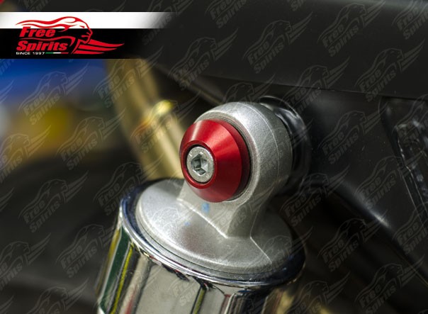 Free Spirits サスペンション 固定ボルト 4本セット レッド トライアンフ Bonneville,Thruxton,Scrambler,America,Speedmaster｜モトパーツ　店 12,458円