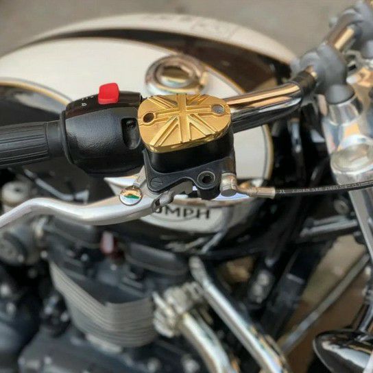 空冷/水冷T100 T120 ボバースラクストン1200 ブレーキ マスターシリンダー タンクキャップ ブラス \
