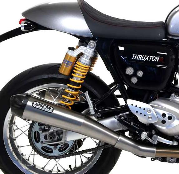 ARROW (アロー) スリップオン マフラー トライアンフ スピードツイン スラクストン 2016- EURO4 カーボンエンドキャップ