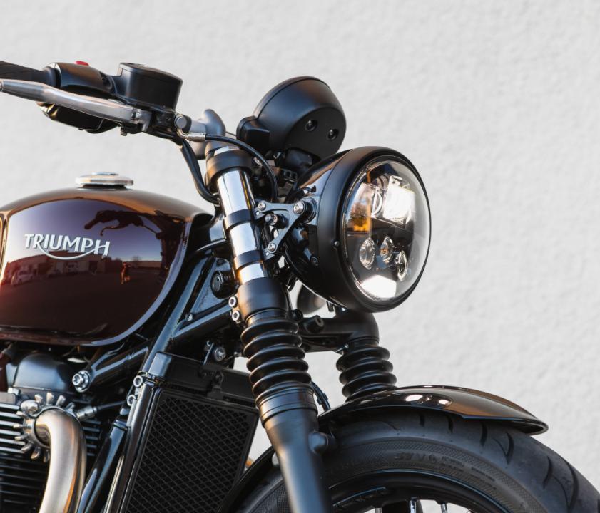 最高級 MOTODEMIC LED 7インチ ヘッドライト EVO スタンダード ブラック Triumph Bobber BLACK  yol.com.pe