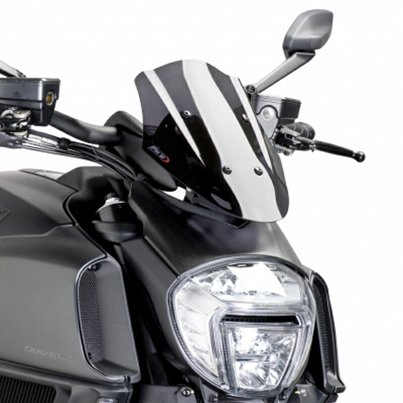 Ducati ディアベル11-13 アルマックス（ermax）ノーズスクリーン黒 Ermax Sport Screen Windshield Deflector Black Opaque Ducati