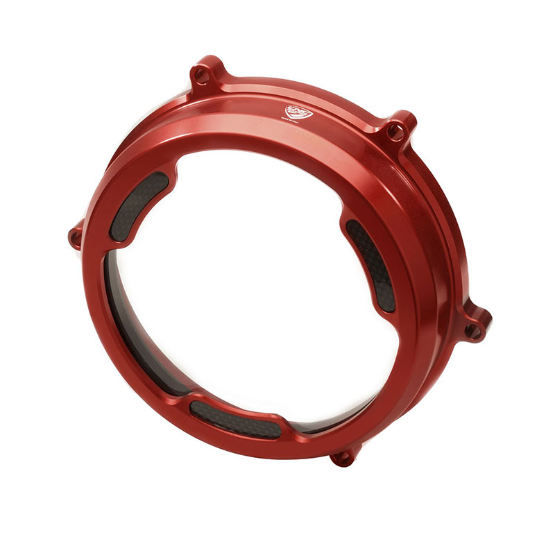 CNC Racingクラッチオイルバスクラッチカバー withカーボン/レッド パニガーレ 959/1199/1299 CA201R
