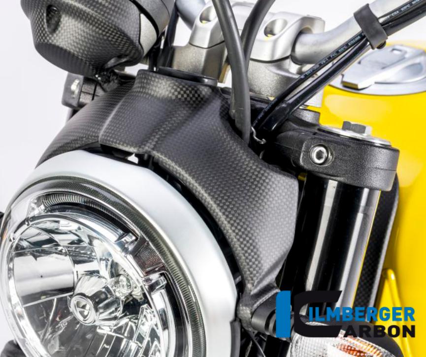 カーボン ヘッドライトカバー マット DUCATI スクランブラー(Scrambler Icon 2015-/Classic 2015-/Desert Sled 2019-/Full Throttle 2015-/Sixty 2 2016-)