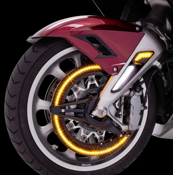ゴールドウイング GL1800 18- LED フロントブレーキローターカバー ブラック ゴールドストライク CIRO