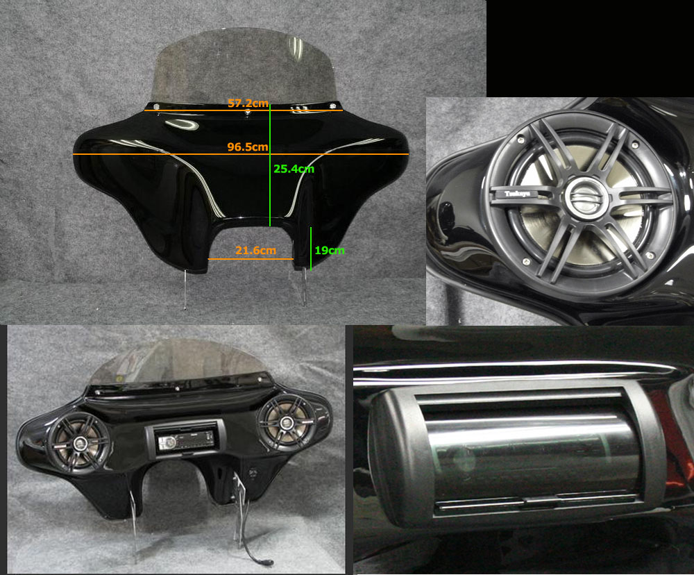 TSU バットウィングクラシック 6-1/2 フェアリング with フルステレオ サーフェイサー仕上げ XV1600/1700 ロードスター シルバラード　99-13