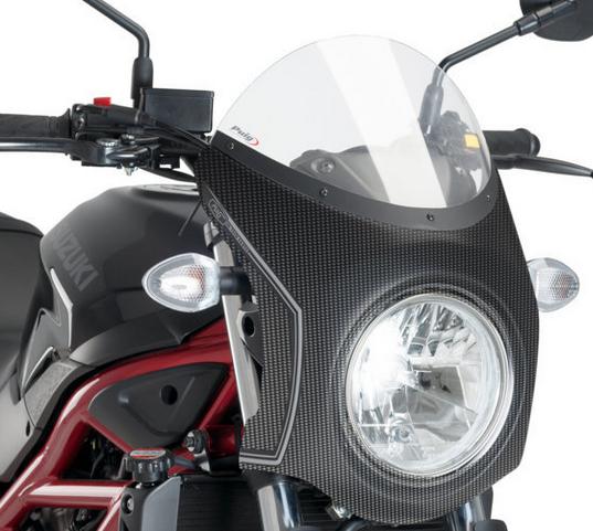 プーチ(Puig) レトロ フロントカウル フェアリング スクリーン SV650 2016- クリア カーボンルック