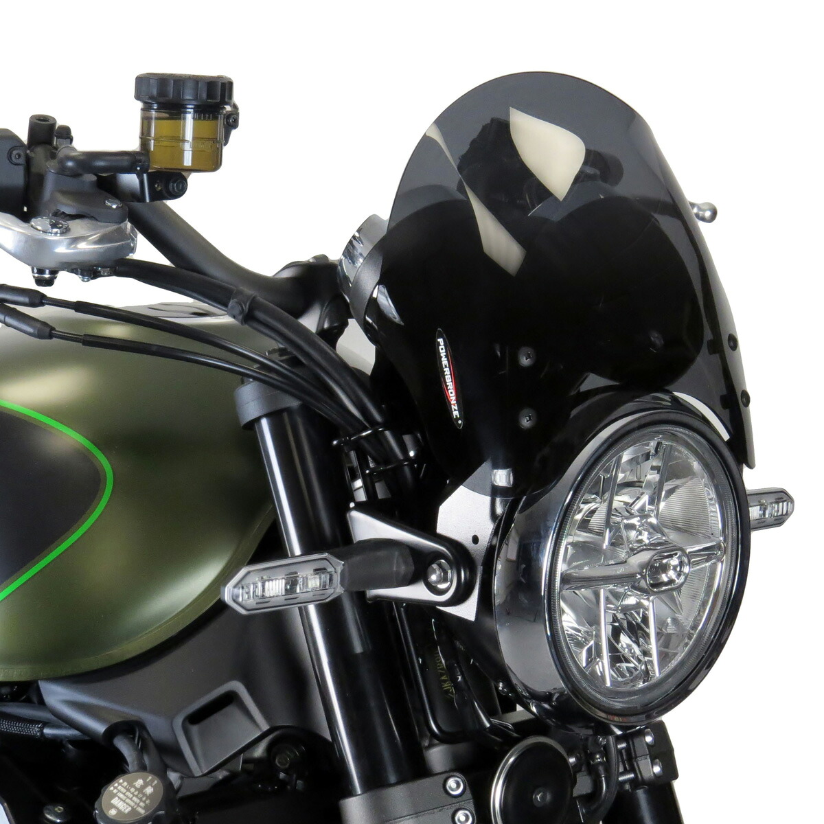 Kawasaki Z900RS ヘッドライトスクリーン(220mm) ダークティント POWERBRONZE｜モトパーツ　店