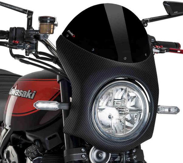 プーチ(Puig) レトロ フロントカウル フェアリング スクリーン Z900RS 2018- ブラック カーボンルック