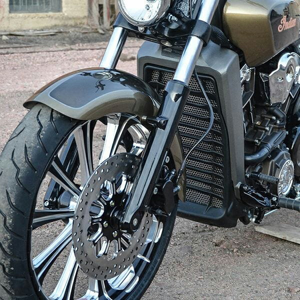 インディアン スカウトシリーズ (16-26) ハニカムラジエターガード ブラック Klock Werks