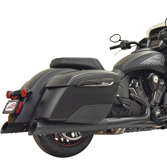 Bassani 4インチ・パフォーマンススリップオンマフラー スラッシュカット ブラック/ブラックエンド Indian