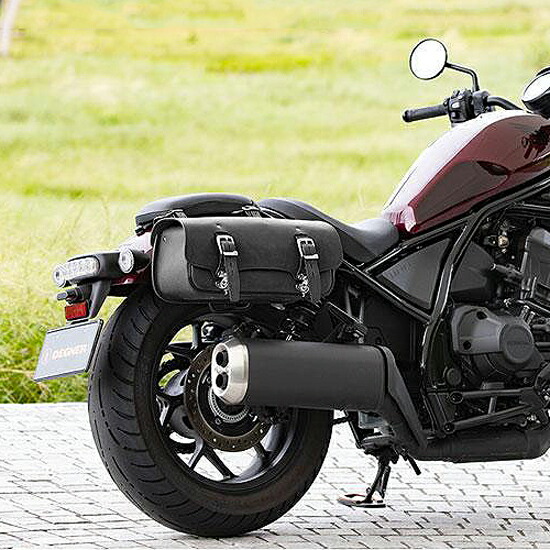 DEGNER マフラーサイド用 レザーサドルバッグ 6L(ブラック)|モトパーツ 店