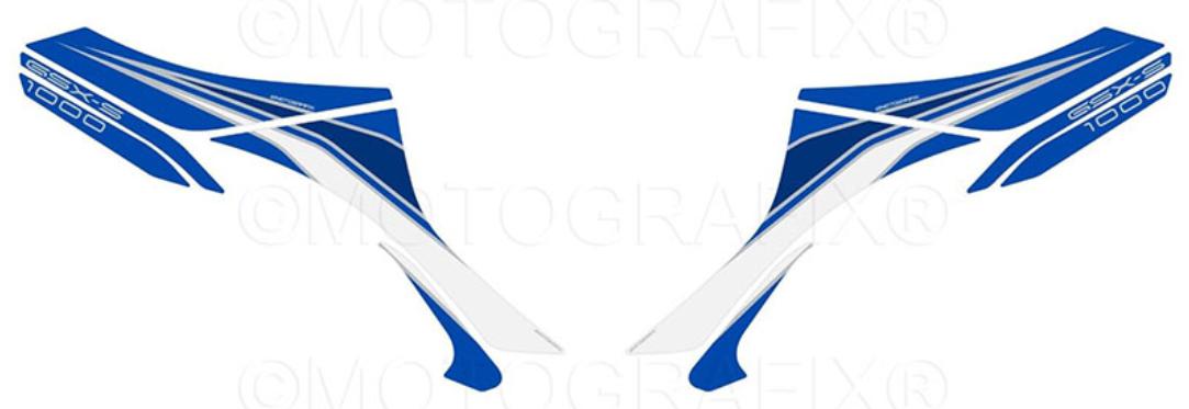GSX-S1000GT ボディパッド REAR BLU/WHT モトグラフィックス
