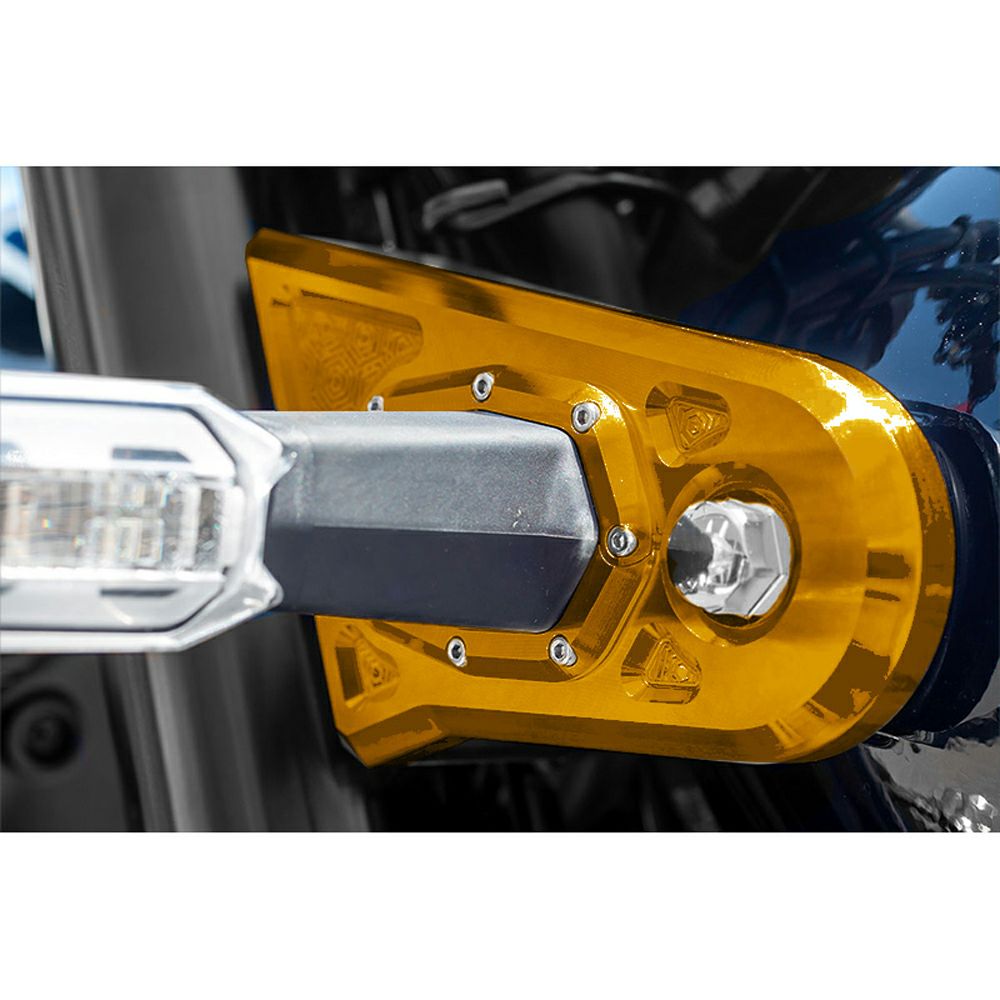 Z900RS/CAFE/SE ビレットハニカム・ヘッドライトステーカバー (ゴールド) アーキ