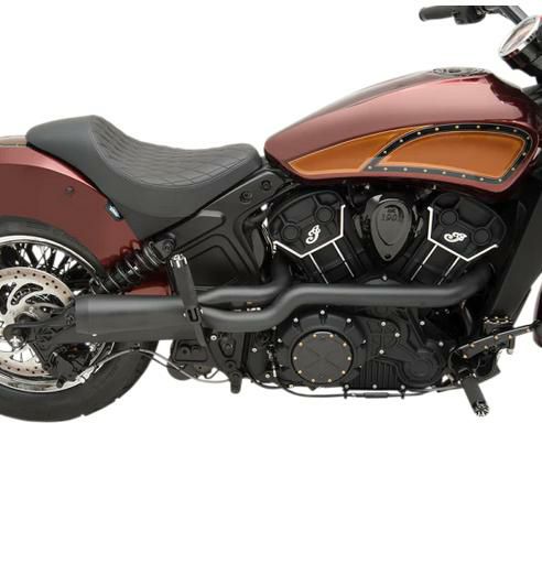 インディアン SCOUT/Bobber/Sixty 2-1 フルエキゾーストマフラー ブラック TRASK