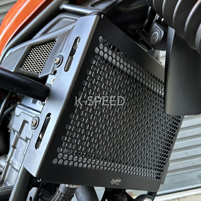 ホンダ CL250/CL500 ラジエーターガード ヘキサゴン ブラック K-SPEED｜モトパーツ　店