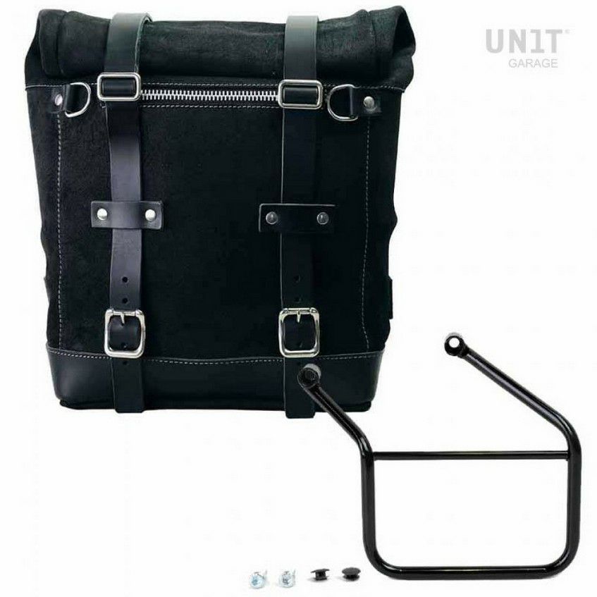CL500/CL250 スエード サイドバッグ スクラム 22L-30L ジェットブラック 左側 ユニットガレージ|モトパーツ 店