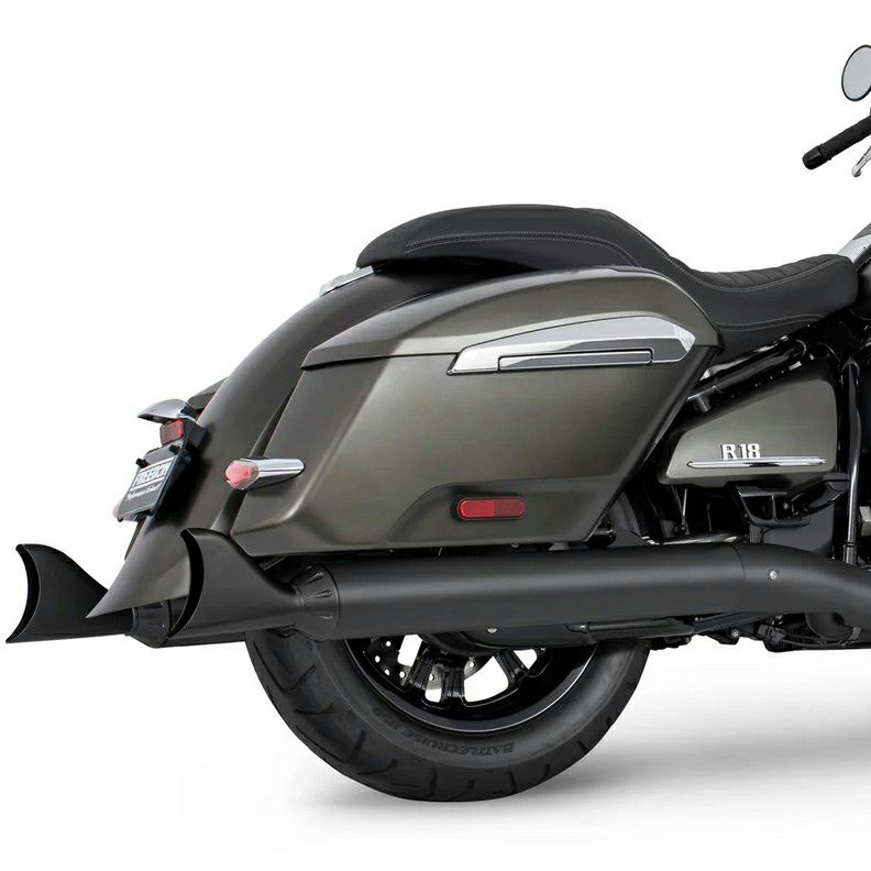 BMW R18B バガー/R18 トランスコンチネンタル 22- スリップオンマフラー 4インチ径 ブラック シャークテール フリーダムパフォーマンス|モトパーツ 店