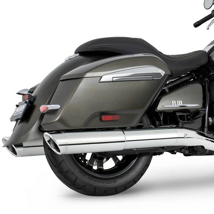 BMW R18B バガー/R18 トランスコンチネンタル 22- スリップオンマフラー 4.5インチ径 クローム スラッシュカット フリーダムパフォーマンス|モトパーツ 店