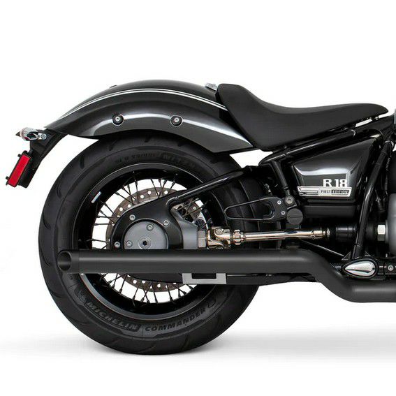 BMW R18 20- スリップオンマフラー 2.5インチ径 33インチ長 ブラック スラッシュカット フリーダムパフォーマンス
