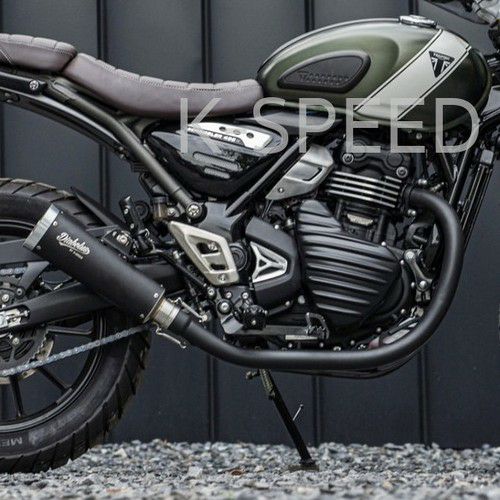 トライアンフ スクランブラー400X/スピード400 フルエキゾーストマフラー ブラック/ブラック K-SPEED