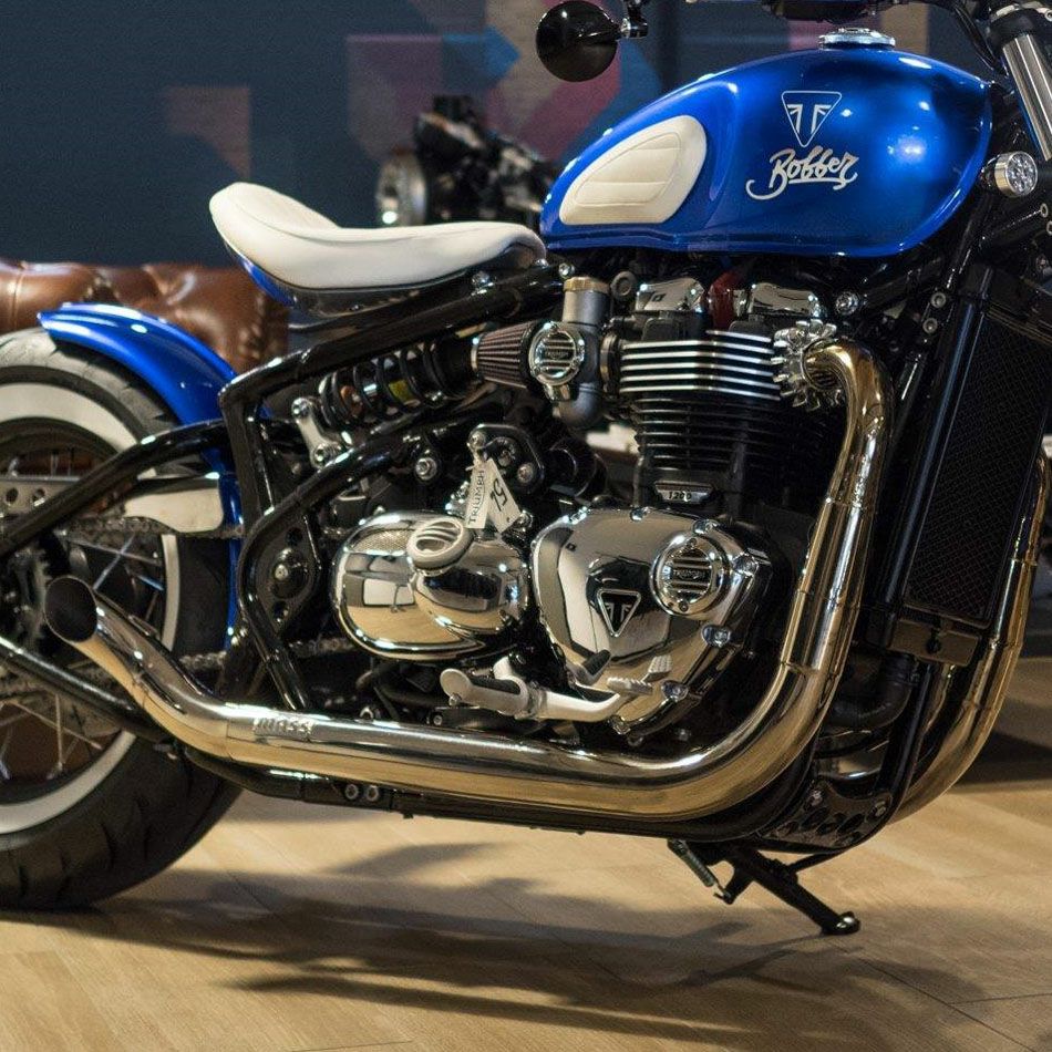 トライアンフ ボバー 17-24 ステンレス 2in2 Hot Rod short フルエキゾーストマフラー ポリッシュ(レーシング) MASS Exhaust|モトパーツ 店