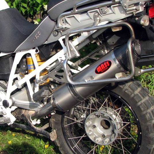 BMW R1200GS オーバルチタン スリップオンマフラー カーボンチップ MASS Exhaust