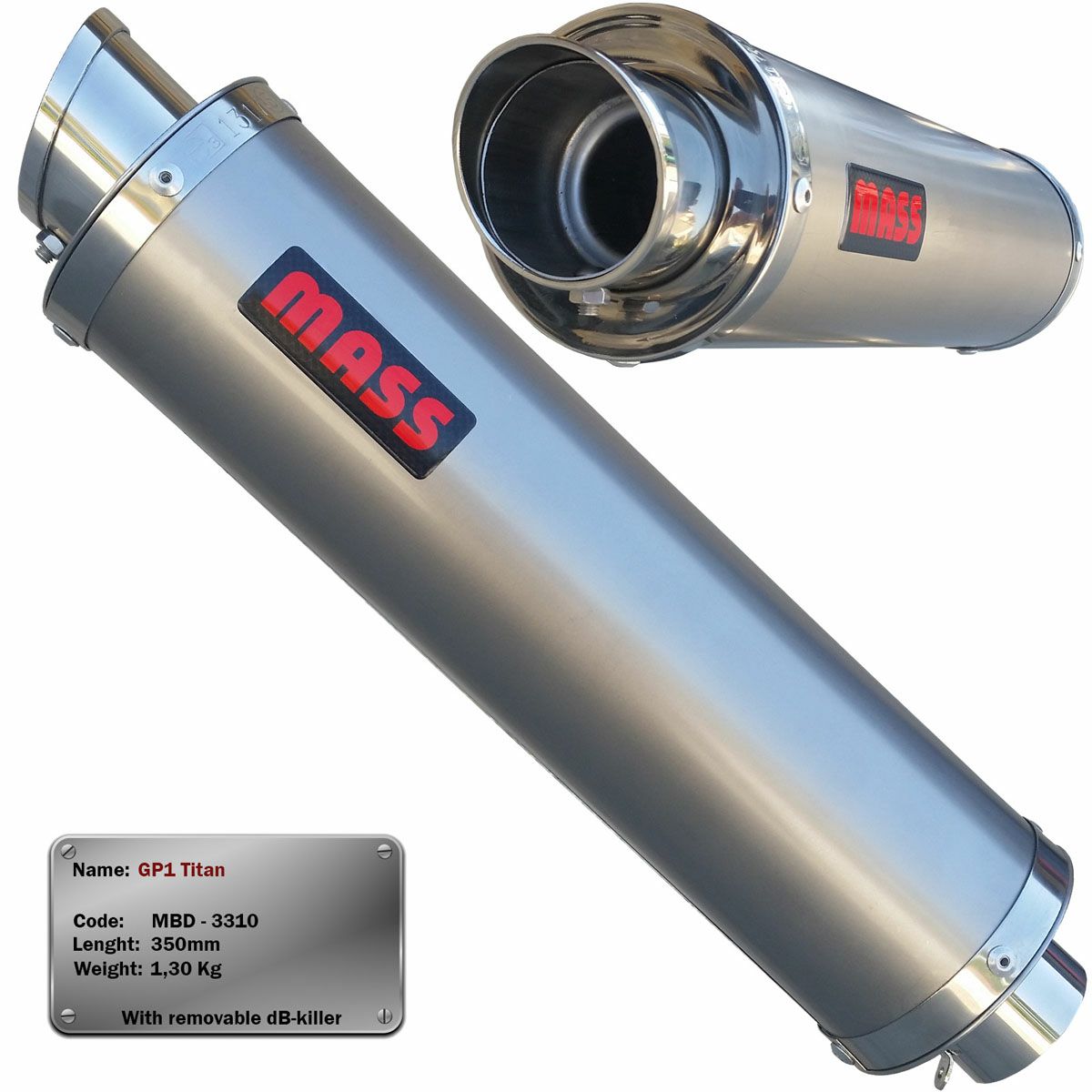 ドゥカティ 848/1098/1198 GP1チタン スリップオンマフラー MASS Exhaust