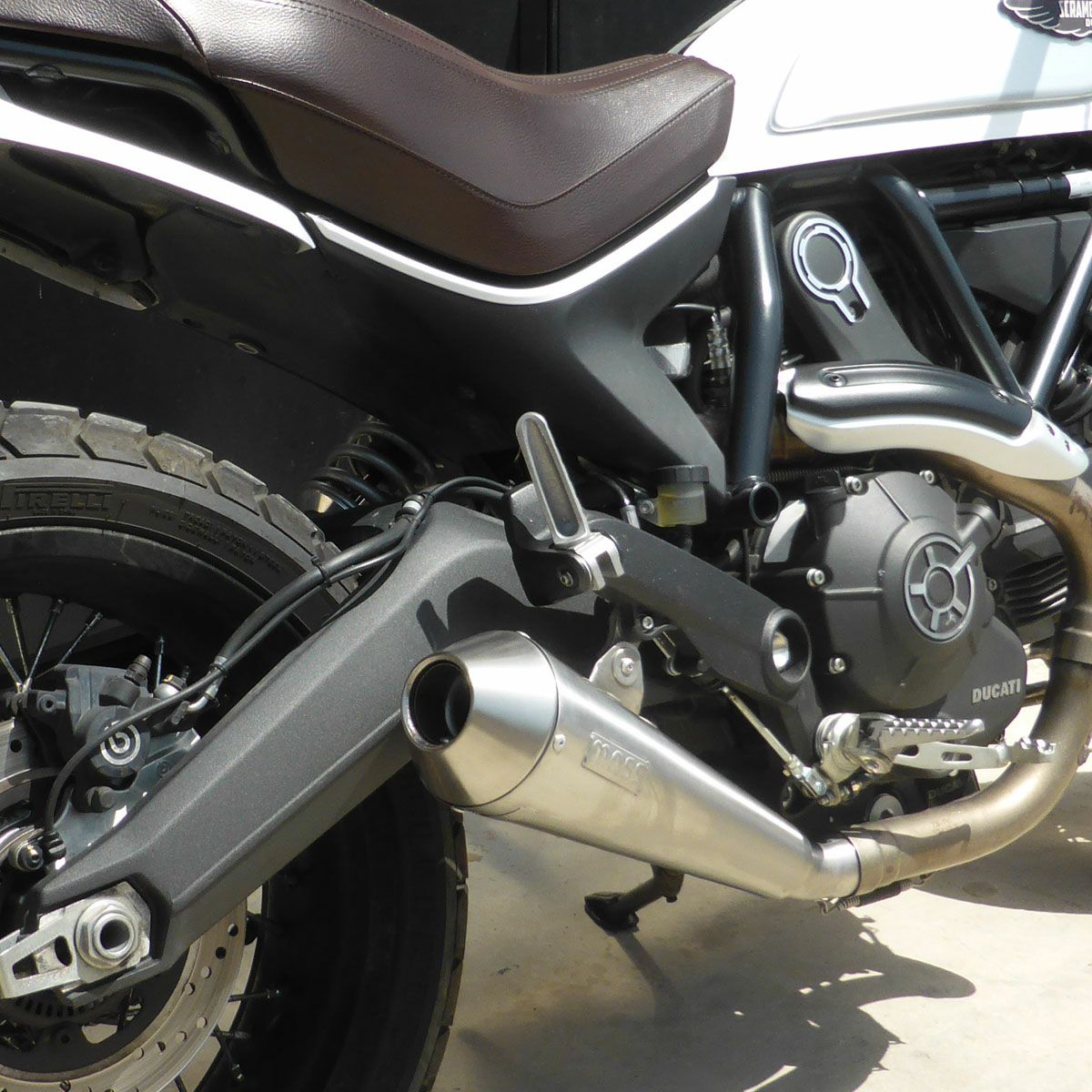 ドゥカティ スクランブラー800 ステンレス Tromb スリップオンマフラー(レーシング) サテン MASS Exhaust