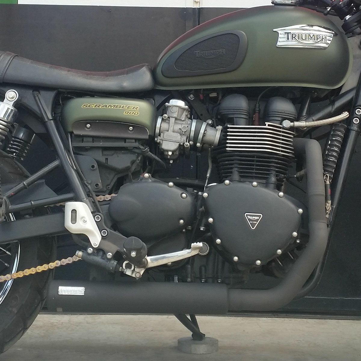 トライアンフ 空冷スクランブラー ステンレス2in1 Cross フルエキゾーストマフラー サテン MASS Exhaust