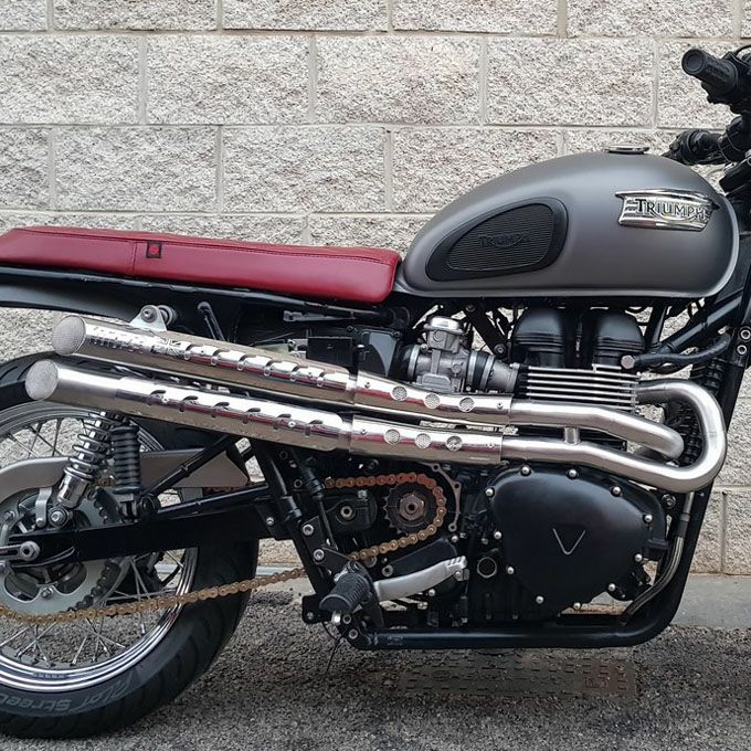 トライアンフ 空冷スクランブラー ステンレス2in2 UK Style フルエキゾーストマフラー マットブラック MASS Exhaust 191,422円