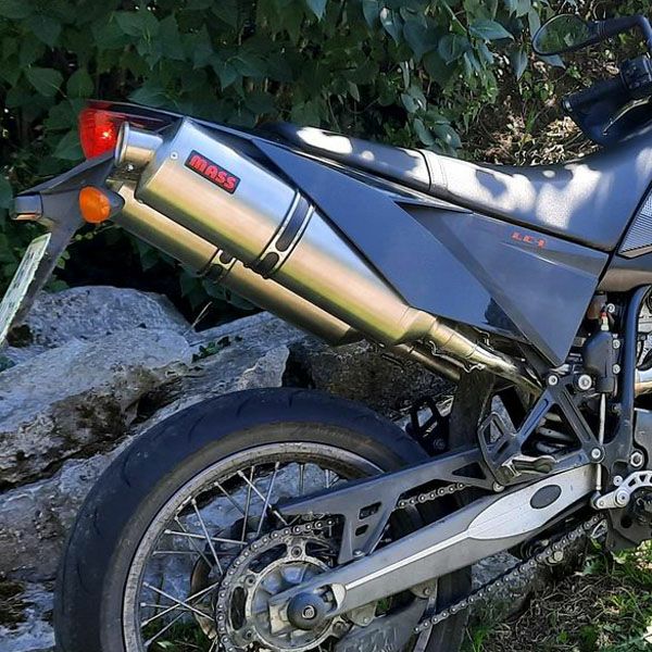KTM 640LC4スーパーモトプレステージ オーバルチタン スリップオンマフラー 左右ペア MASS Exhaust