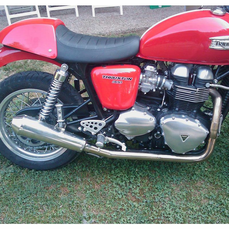 トライアンフ 空冷スラクストン ステンレス2in1 Tromb フルエキゾーストマフラー ポリッシュ MASS Exhaust