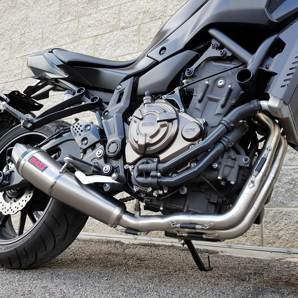 MT-07 Tromb チタン 2in1 フルエキゾーストマフラー カーボンチップ(レーシング) MASS Exhaust