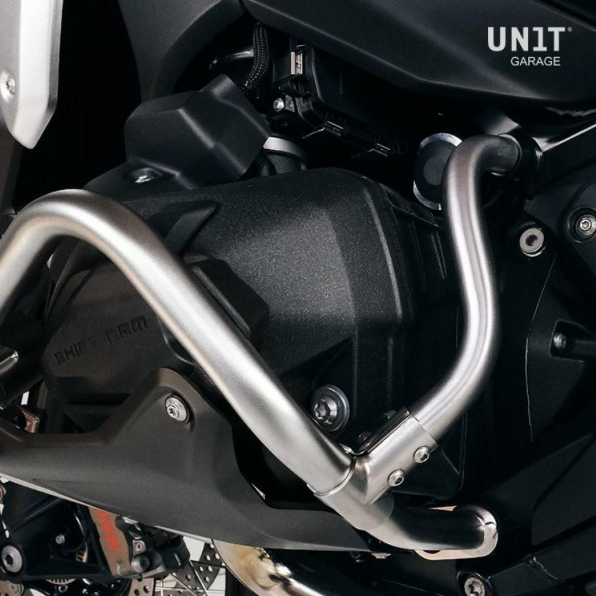 BMW R1300GS オリジナルエンジンガード補強バー シルバー Reinforcement Tubes for Original BMW Crash Bars UNIT GARAGE