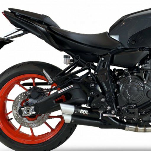 MT-07/XSR700 フルエキゾーストマフラー DUAL HYPERLOW BLACK XL イクシル