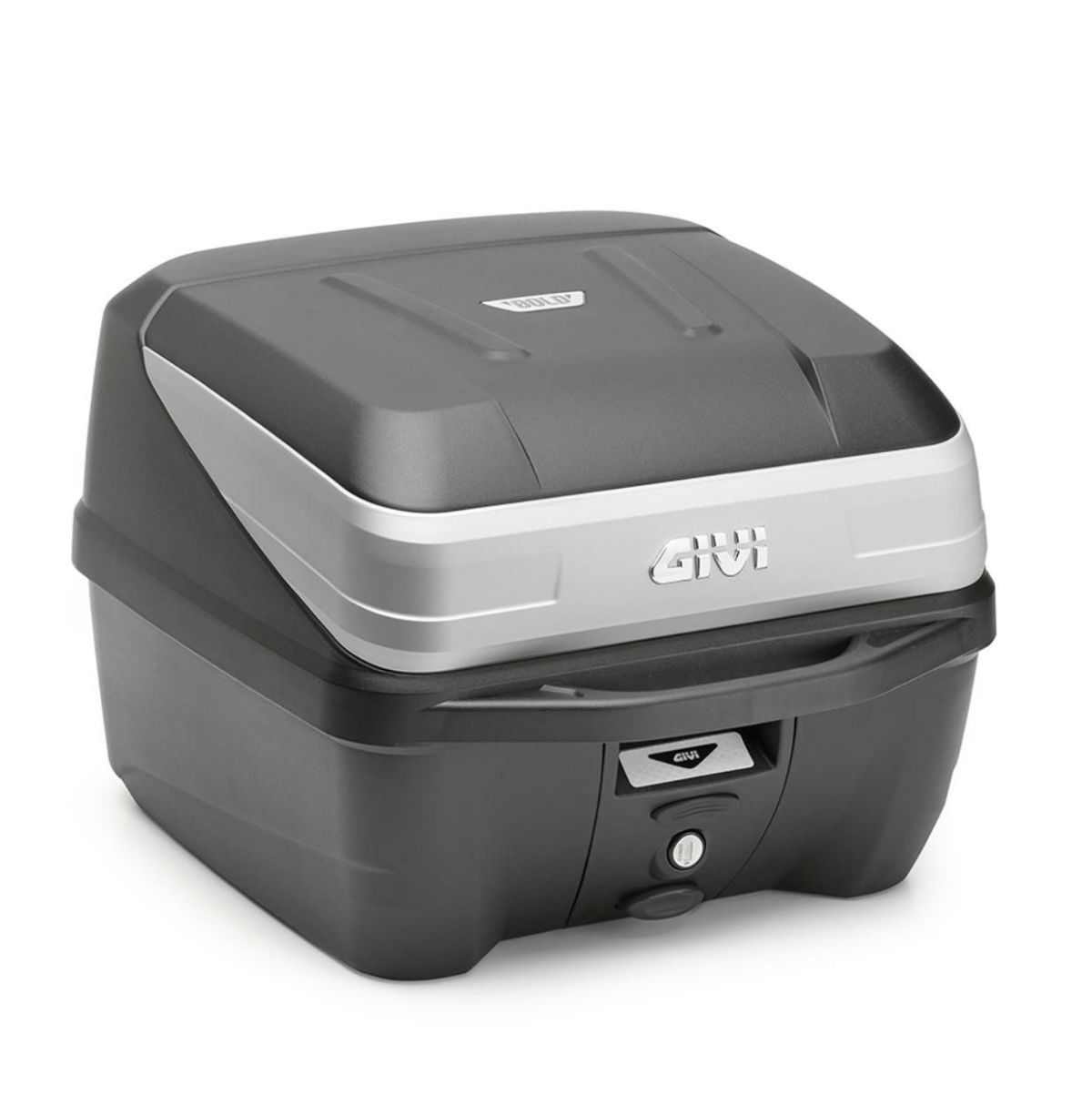 ジビ(GIVI) MONOLOCK 32L トップケース B32 ボールド ブラック/ブラッシュシルバーインサート ユニバーサルベースプレート付