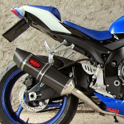 GSX-R600/R750 オーバルカーボン スリップオンマフラー カーボンチップ MASS Exhaust｜モトパーツ　店