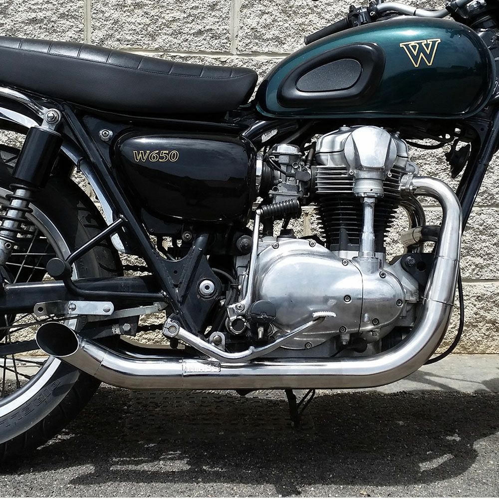 カワサキ、W650、キャブトンスクランブラー、オメガレーサー 楽天市場】W650 キャブトンスクランブラー 2-1 アップマフラー