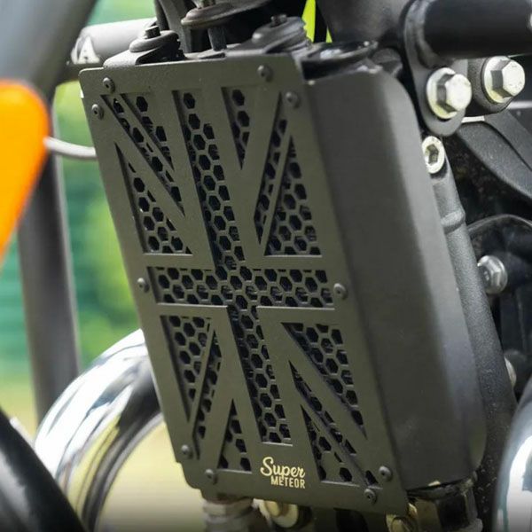 ロイヤルエンフィールド スーパーメテオ/ショットガン 650 オイルクーラーガード ユニオンジャック ブラック アルミ ZANA Motorcycles