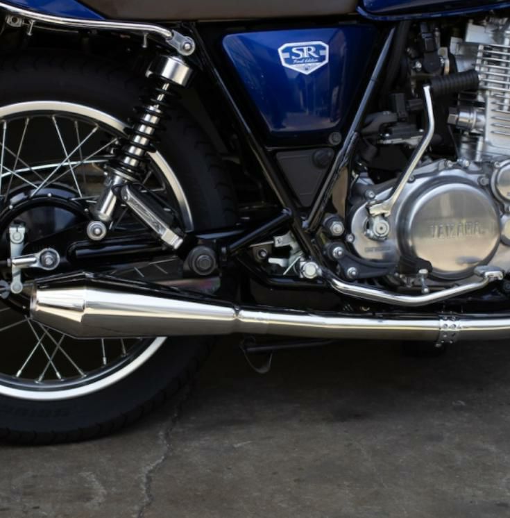 ヤマハ SR400 STDメガホン ショート フルエキ ダウン FI車 モーターロック｜モトパーツ　店