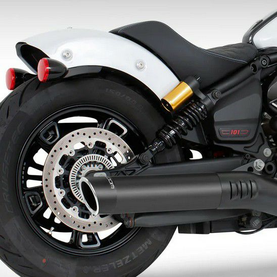 インディアン スカウト 25- スリップオンマフラー 4インチ径 ブラック リバティエンドキャップ フリーダムパフォーマンス