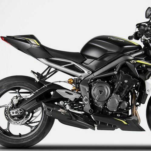 ストリートトリプル765 20-22 スリップオンマフラー ステンレススリーブ ブラックカラー レース用 ZARD｜モトパーツ　店 104,544円