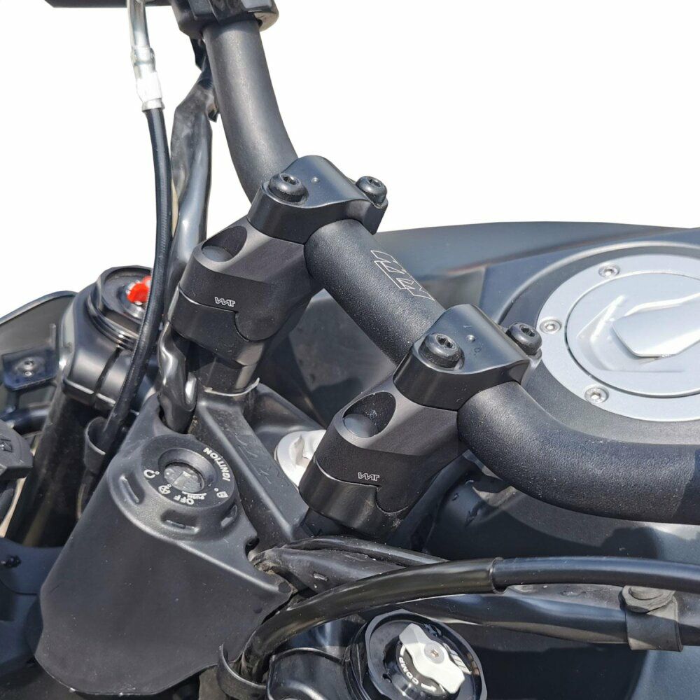 KTM 250DUKE 24- ハンドルバーライザー 30mmアップ/18mmオフセット ブラック VOIGT MOTO TECHNIK